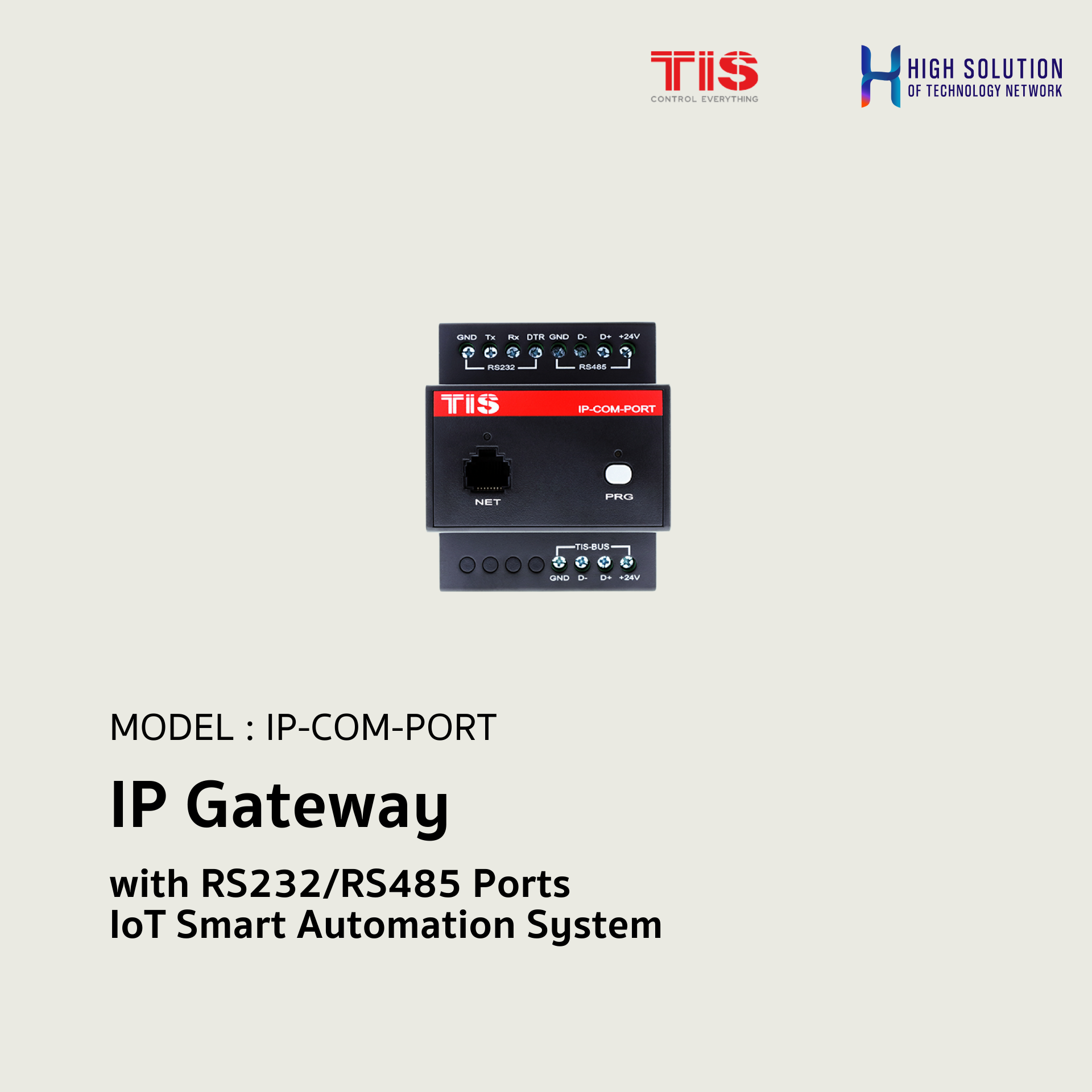 IP-COM-PORT, TIS, IP Gateway with RS232/RS485 Ports - IoT Smart Automation System