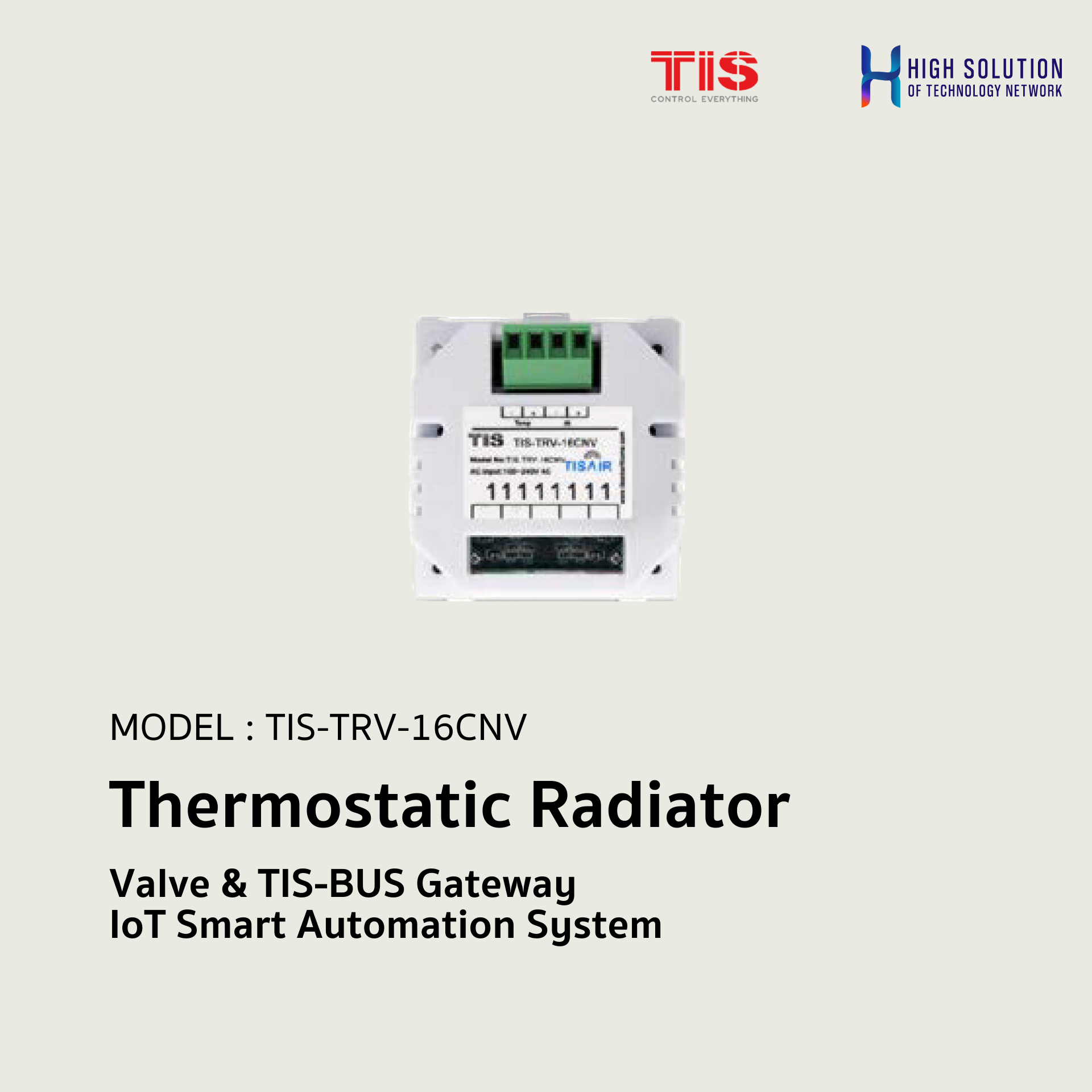 TIS-TRV-16CNV, TIS, Thermostatic Radiator Valve & TIS-BUS Gateway - IoT Smart Automation System