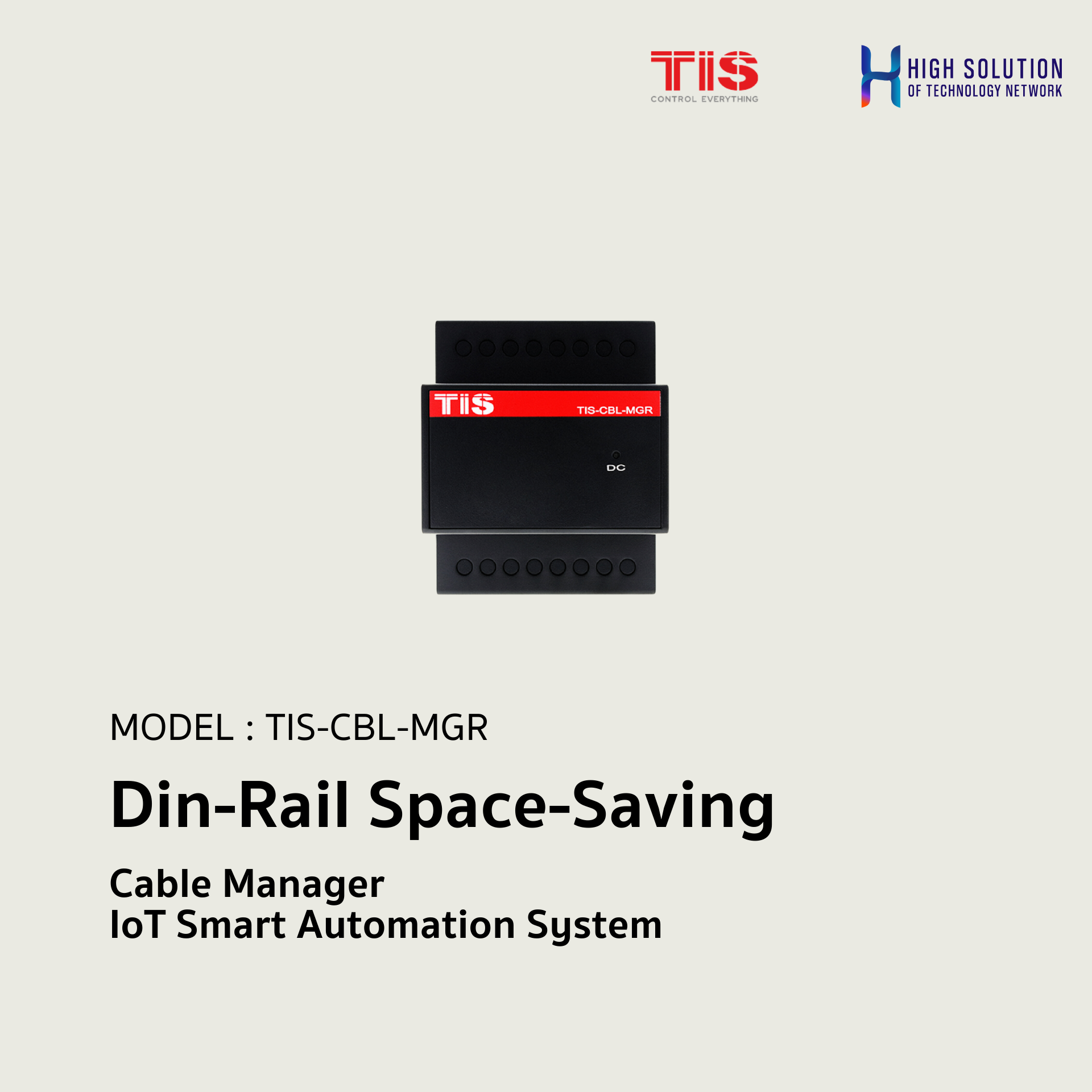 TIS-CBL-MGR, TIS, Din-Rail Space-Saving Cable Manager - IoT Smart Automation System