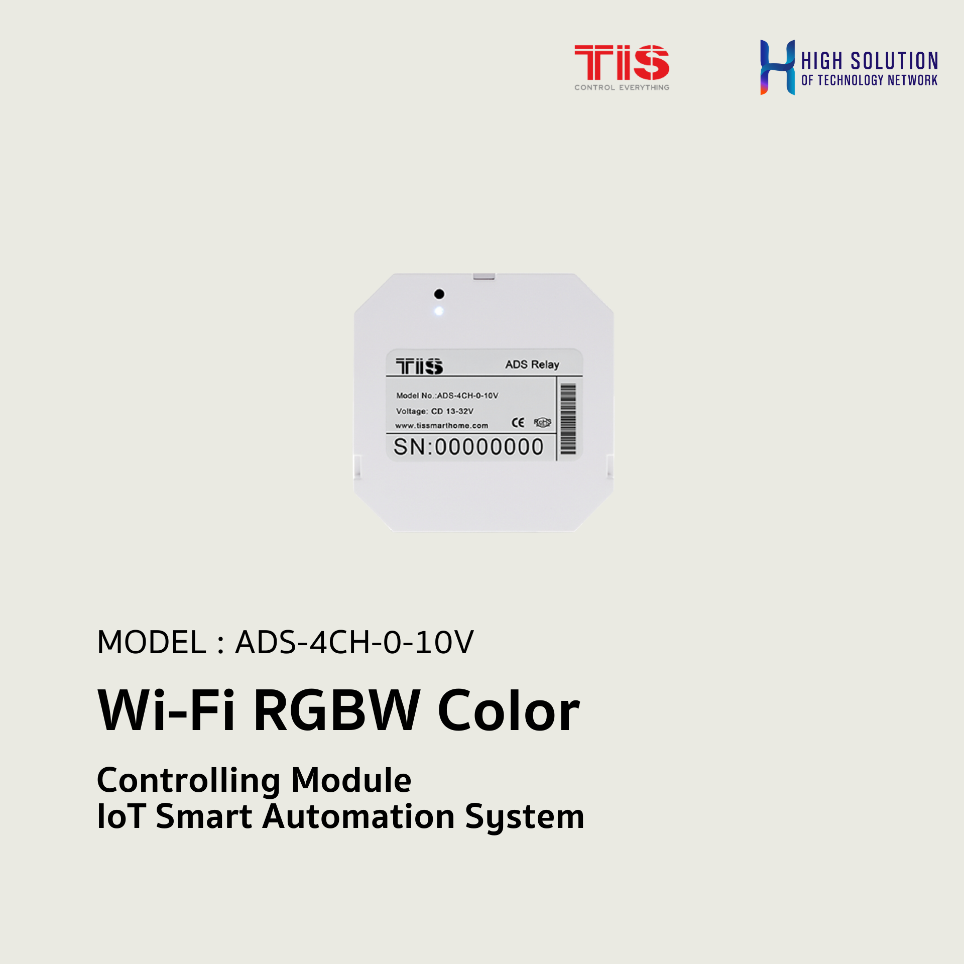 ADS-4CH-0-10V, TIS, Wi-Fi RGBW Color Controlling Module - IoT Smart Automation System