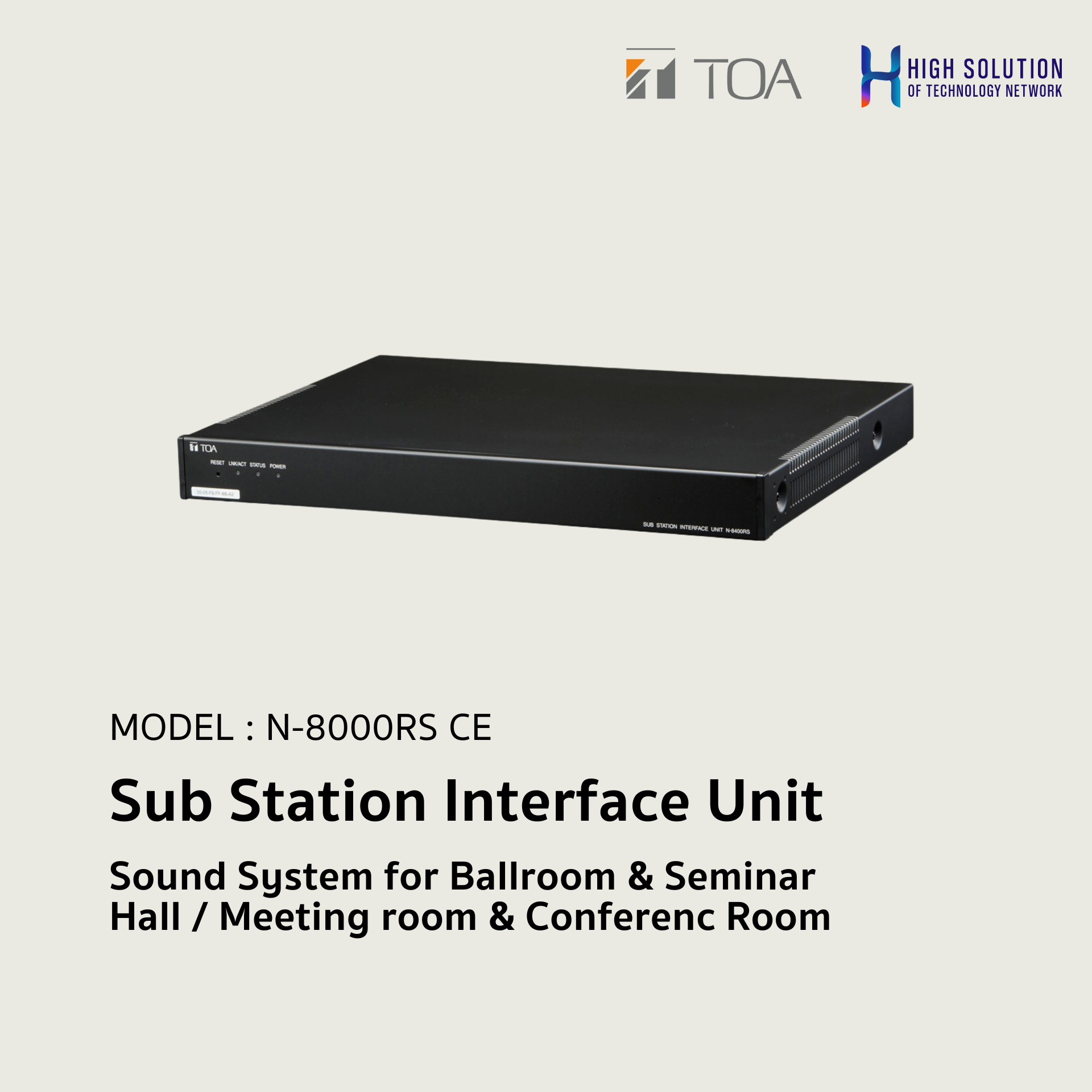 N-8000RS (TOA) Sub Station Interface Unit / Sound System for Ballroom & Seminar Hall / Meeting room & Conference Room