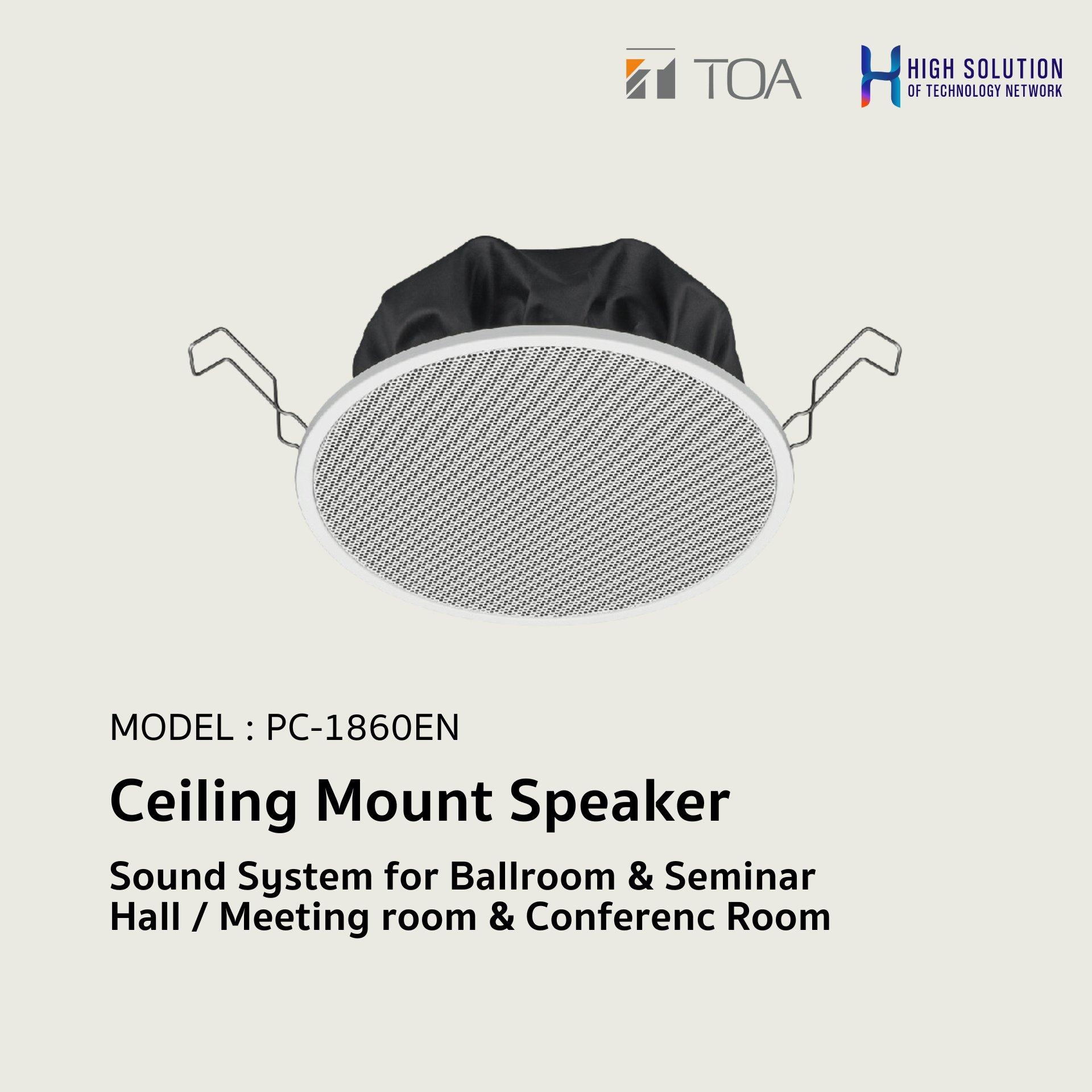 PC-1860EN (TOA) Ceiling Mount Speaker / Sound System for Ballroom & Seminar Hall / Meeting room & Conference Room