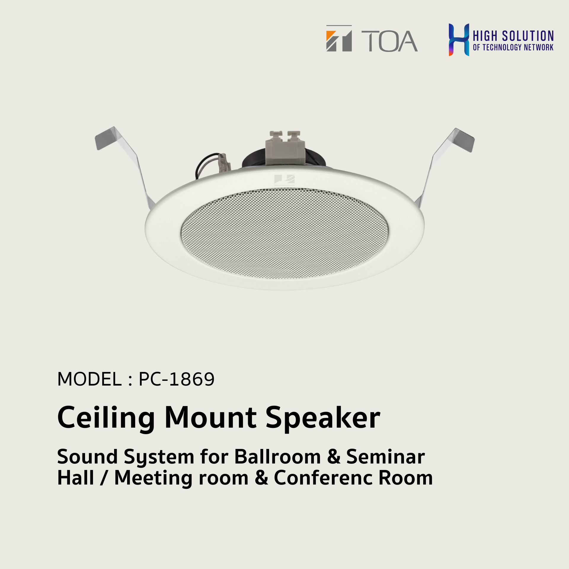 PC-1869 (TOA) Ceiling Mount Speaker / Sound System for Ballroom & Seminar Hall / Meeting room & Conference Room