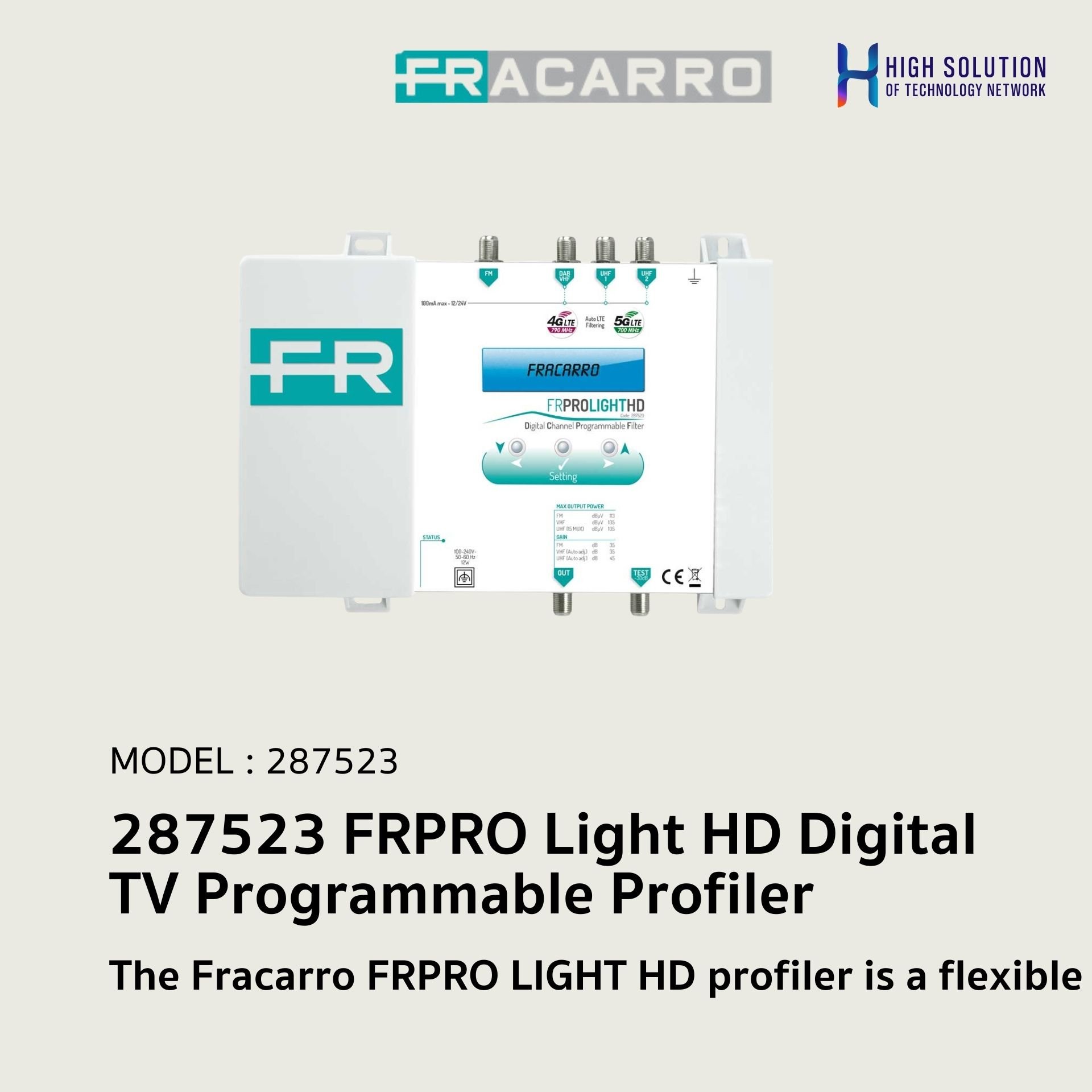 287523 (Fracarro) FRPRO Light HD Digital TV Programmable Profiler