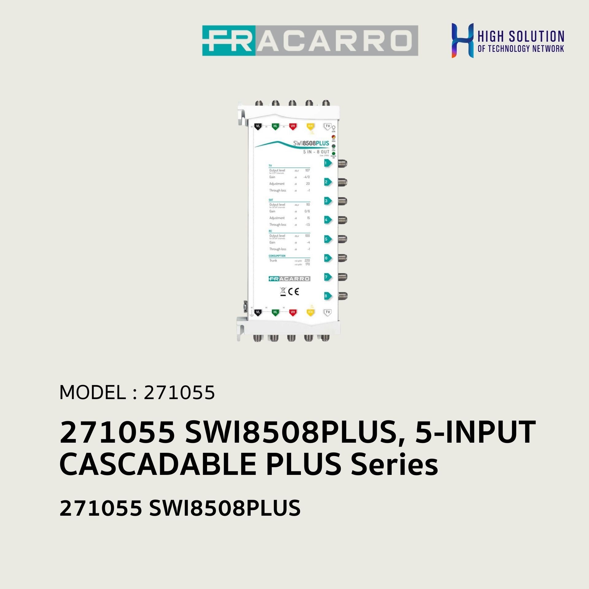 271055 SWI8508PLUS, 5-INPUT CASCADABLE PLUS Series