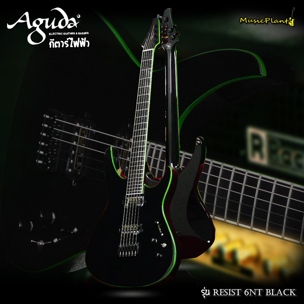 Aguda Active  Electric Guitar กีตาร์ไฟฟ้า Metal รุ่น Resist 6NT Black
