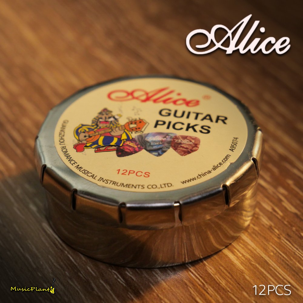 Alice ปิ๊กกีตาร์12ตัว พร้อมกล่อง (คละไซส์)