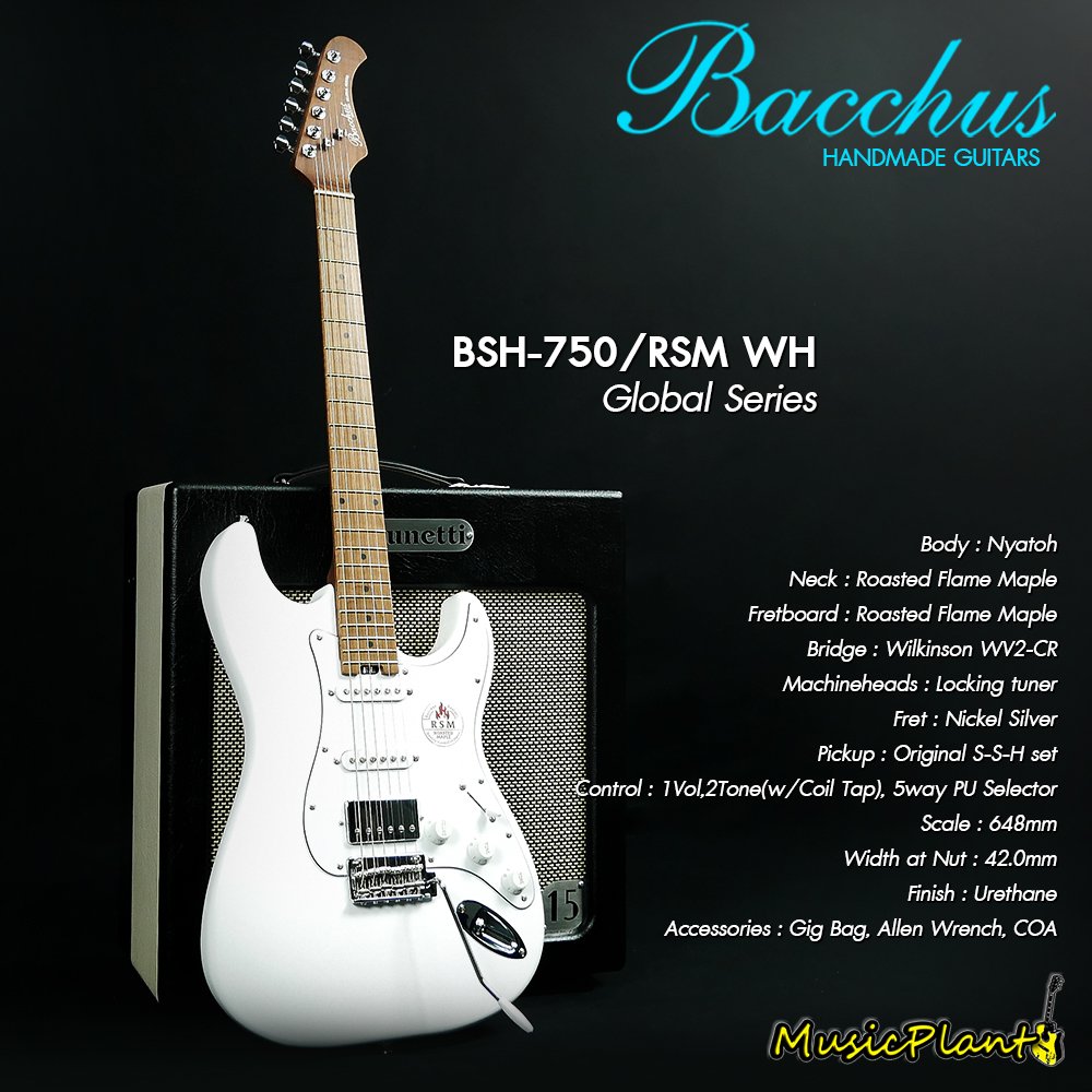 Bacchus กีตาร์ไฟฟ้า รุ่น BSH-750/RSM WH