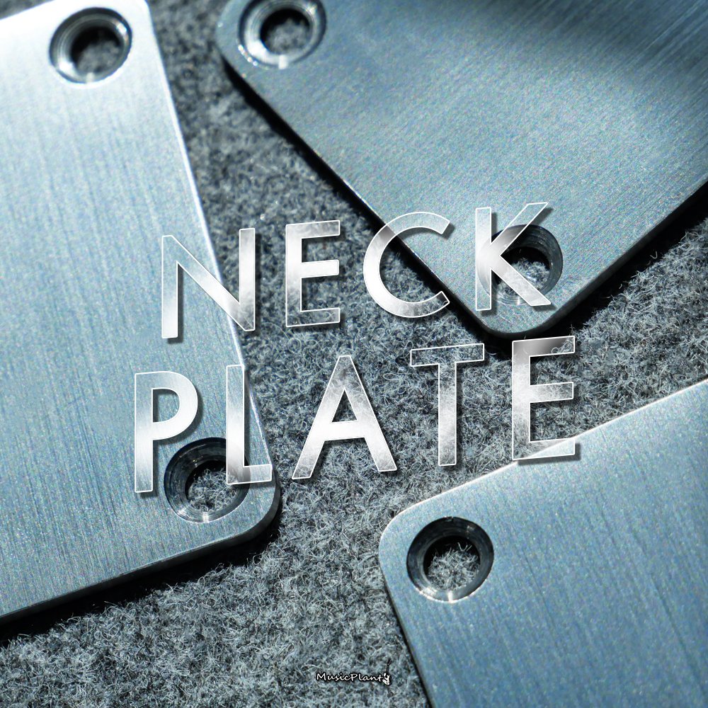 แผ่นเพลตหลังกีตาร์ เหล็กโครเมี่ยมแบบด้าน  หลังบริเวณต่อคอกีตาร์ Guitar Neck Plate