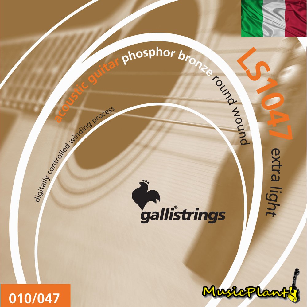 GalliStrings สายกีตาร์โปร่ง รุ่น LS1047 (Phospher Bronze) EXTRA LIGHT (10-47)