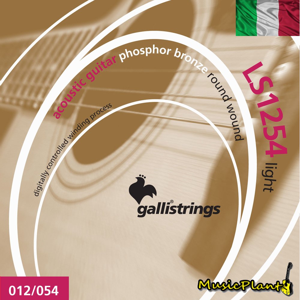 GalliStrings สายกีตาร์โปร่ง รุ่น LS1254 (Phospher Bronze) LIGHT (12-54)