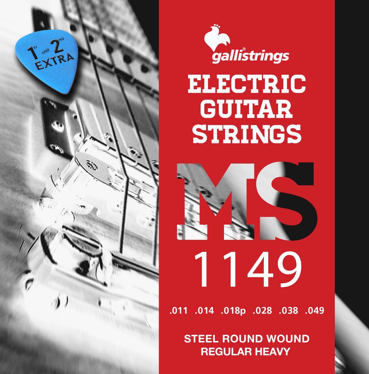 GalliStrings สายกีตาร์ไฟฟ้า รุ่น MS1149 (Steel) Regular Heavey 11-49