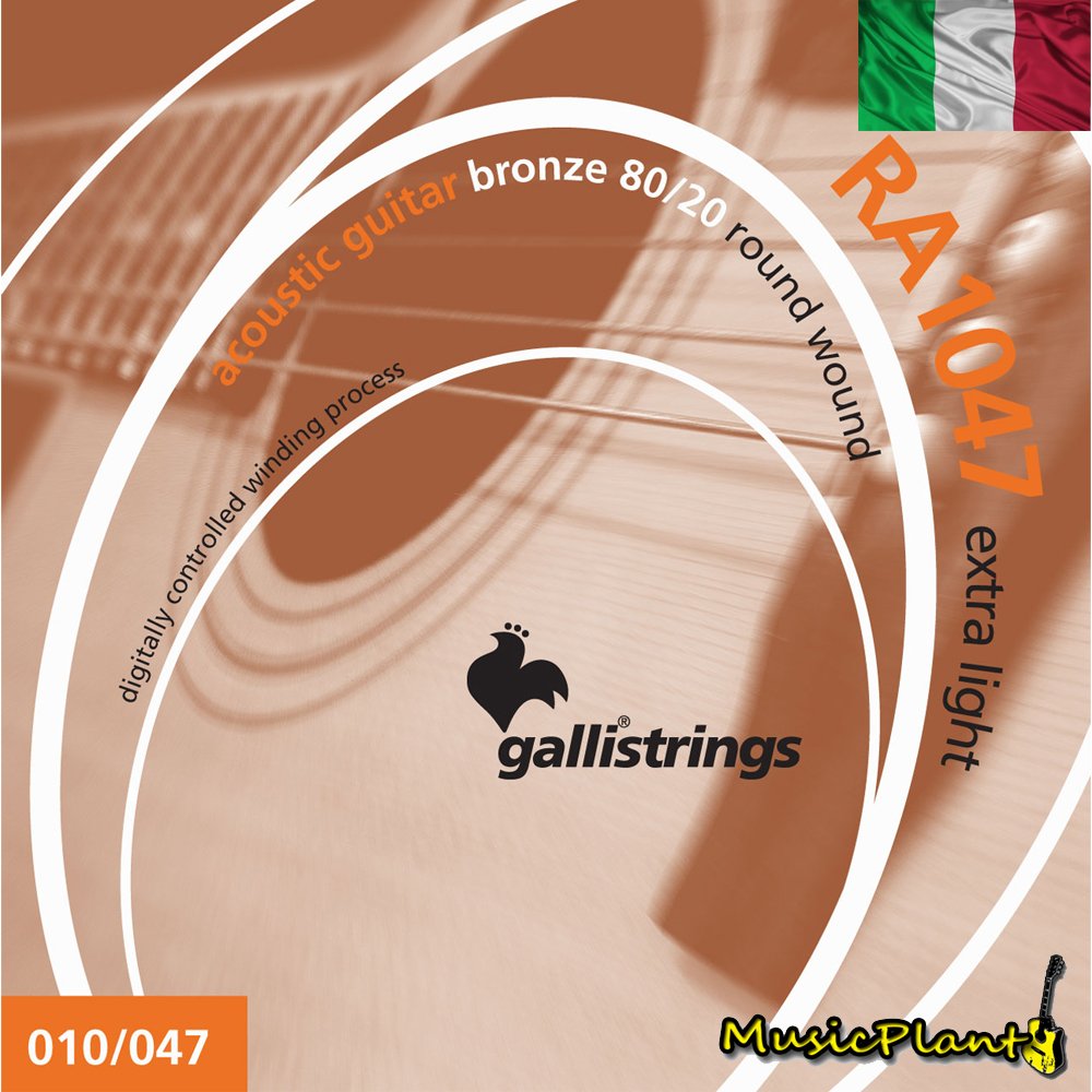 GalliStrings สายกีตาร์โปร่ง รุ่น RA1047 (80/20) EXTRA LIGHT (10-47)