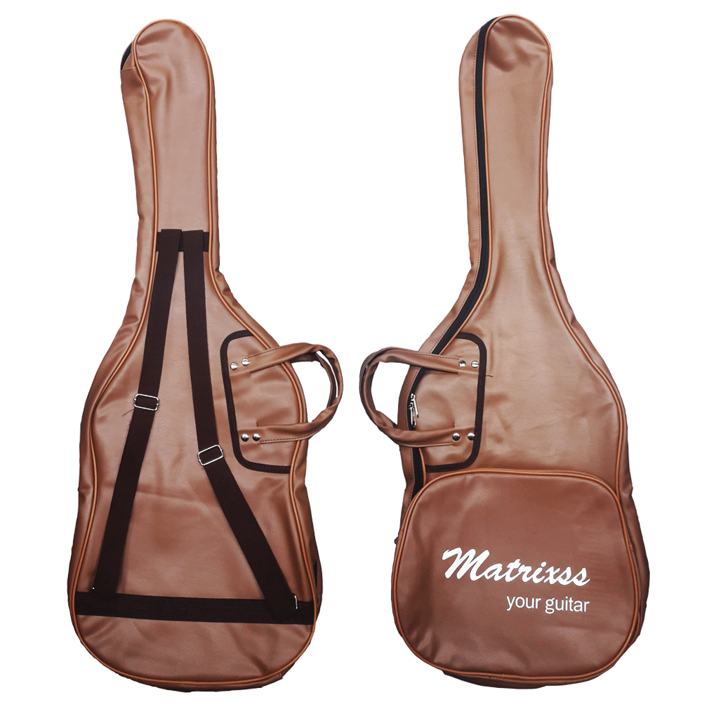 Matrixss กระเป๋ากีตาร์ไฟฟ้า Electric Guitar Soft Case รุ่นกระเป๋าหนังสีน้ำตาล บุฟองน้ำหนา 10 mm
