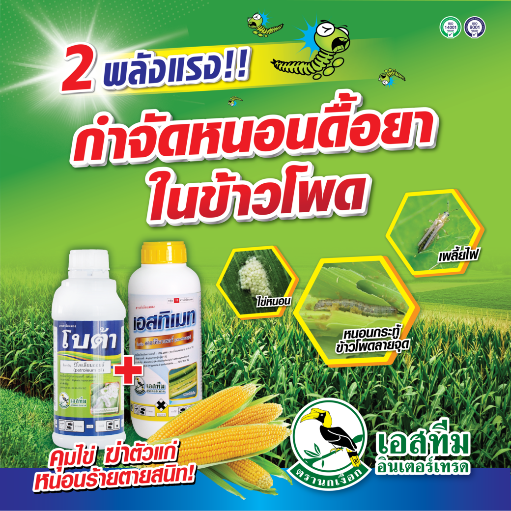 2 พลังเเรง กำจัดหนอนดื้อยาในข้าวโพด โบต้า+เอสทิเมท