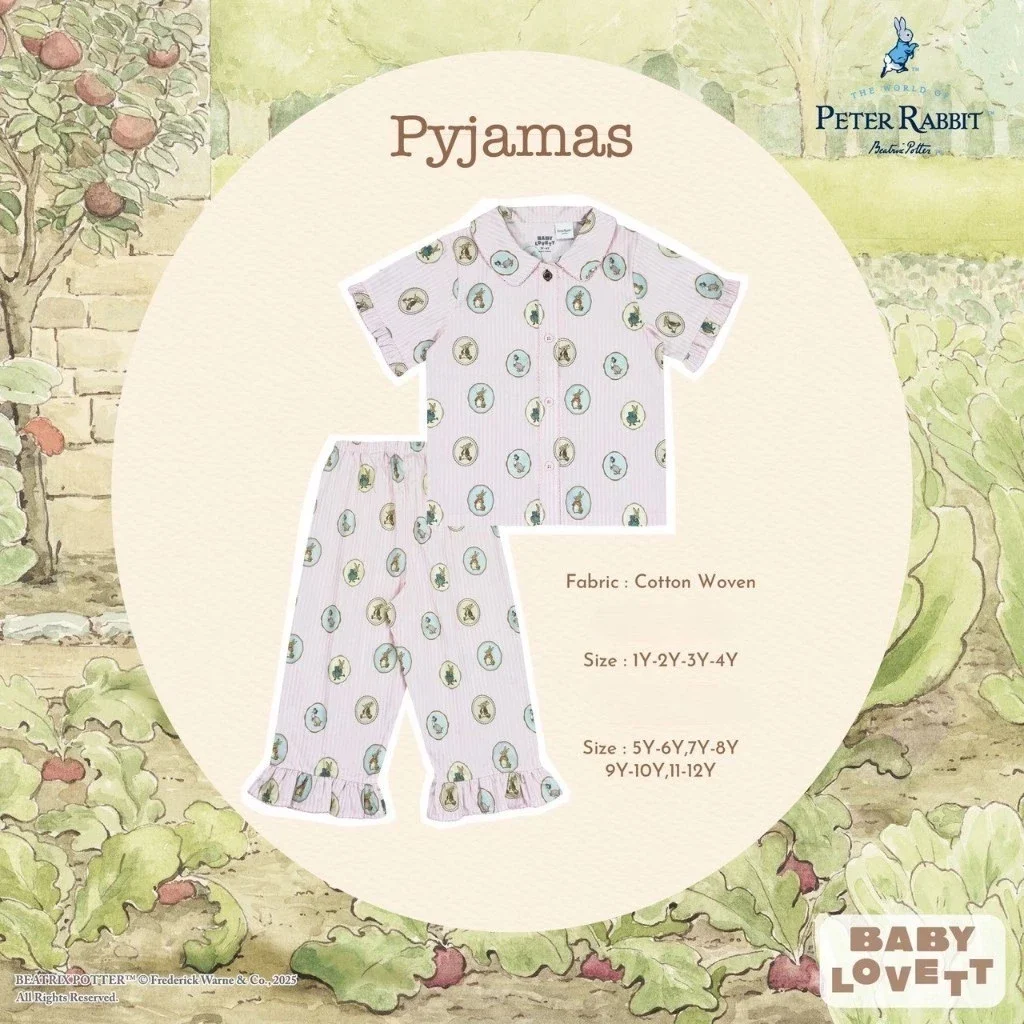 BabyLovett Peter Rabbit™ Pyjamas ชุดนอนเด็กลิขสิทธิ์แท้ ผ้าคอตตอน สำหรับ 1-12 ปี