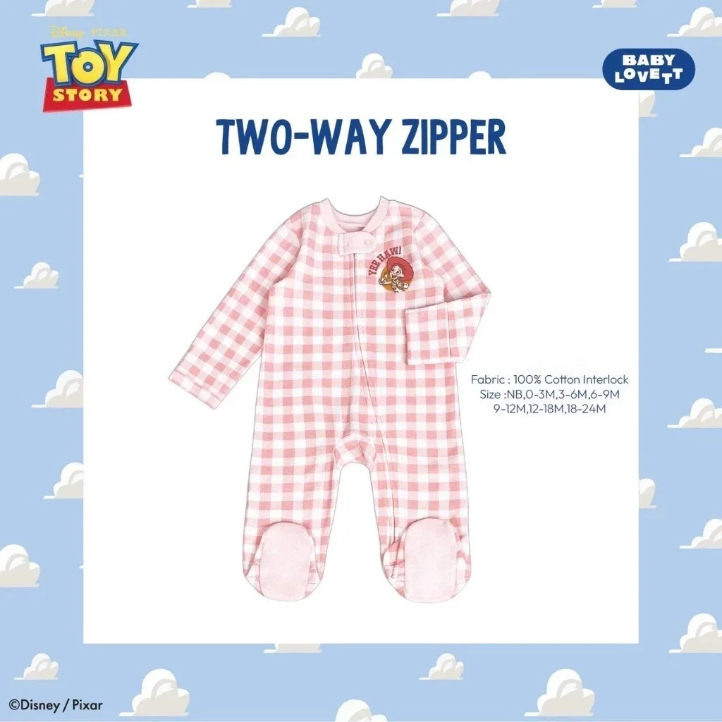 BabyLovett ชุดนอนเด็กปิดเท้า Toy Story™ Two-Way Zipper ผ้า 100% Premium Cotton (0M-2Y)