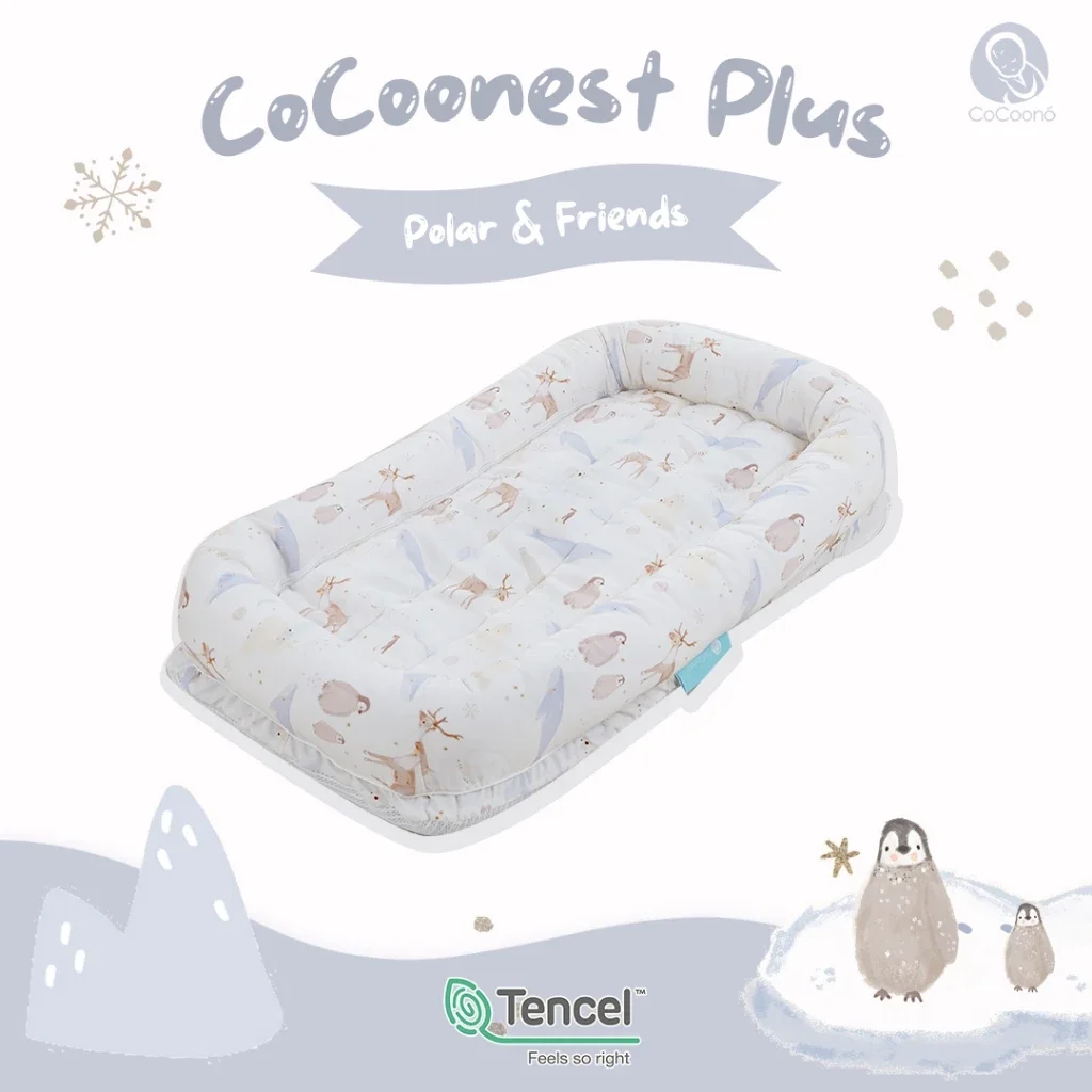COCOONO CoCoonest Plus(S) ที่นอน Co-sleeping กันตก ผ้า Tencel เอียง 12° เสริมฐานหนานุ่ม