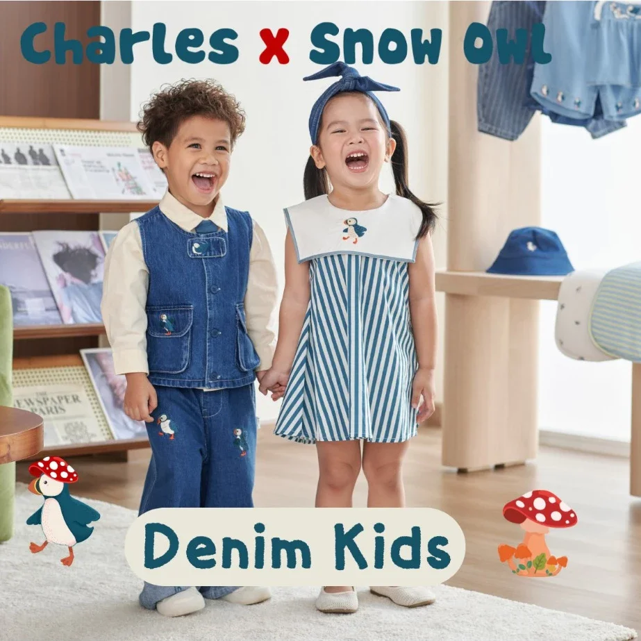 Charles x Snow Owl ชุดยีนส์เด็ก 1-5 ขวบ คอลเลกชัน Denim Vintage