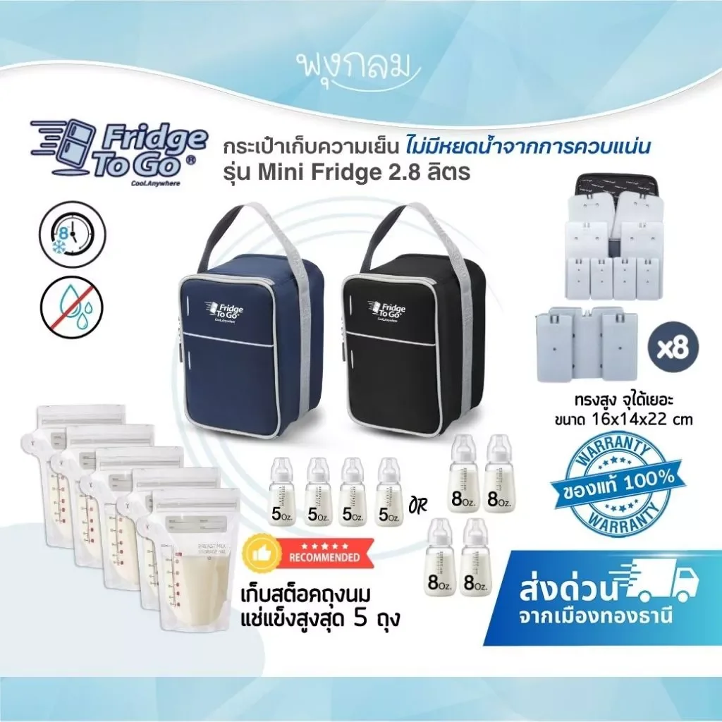 Fridge To Go กระเป๋าเก็บความเย็น กระเป๋าพกพา รุ่น Mini Fridge 2.8 ลิตร
