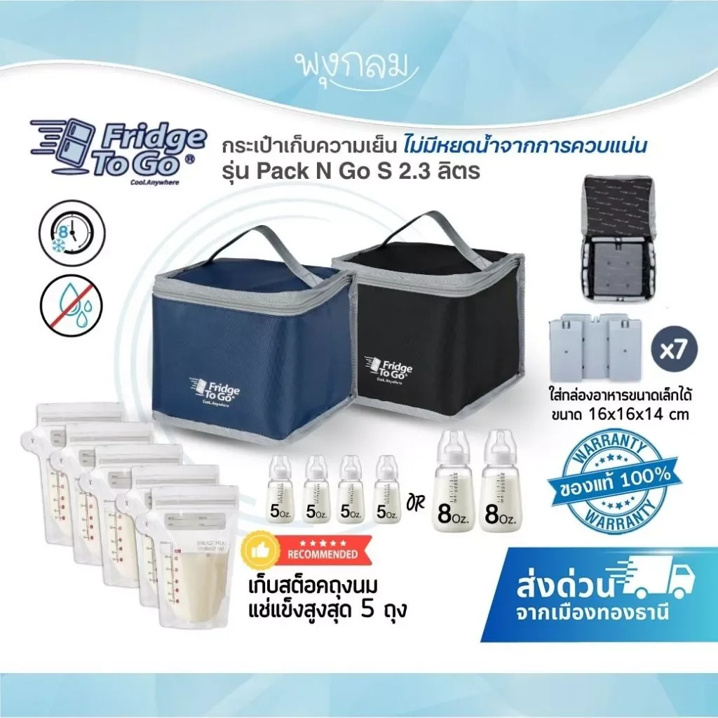 Fridge To Go กระเป๋าเก็บความเย็น กระเป๋าพกพา รุ่น Pack N Go S 2.3 ลิตร