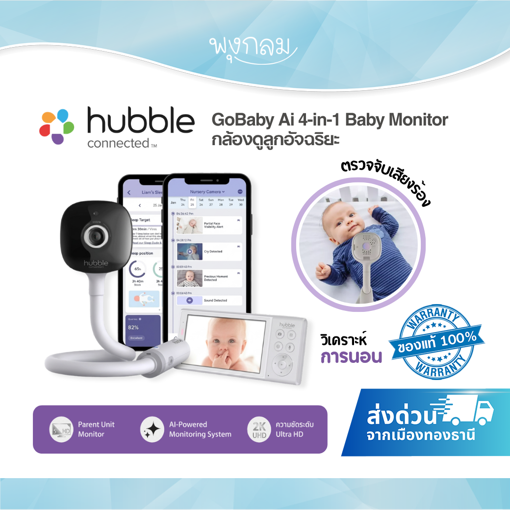 Hubble GoBaby Ai 4-in-1 Baby Monitor กล้องดูลูกอัจฉริยะ