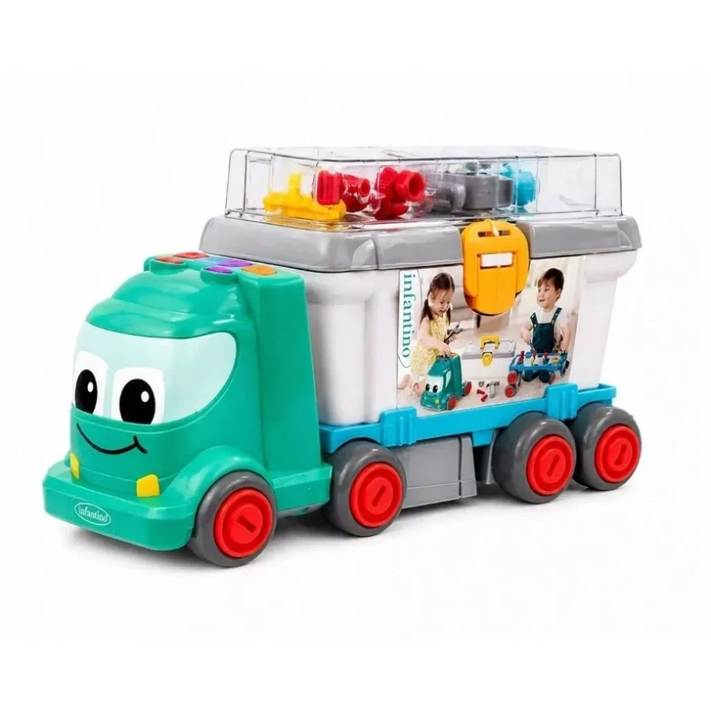 Infantino Busy Builder Fun Sounds Truck รถของเล่น 3-in-1 พร้อมชุดเครื่องมือช่าง เสริมพัฒนาการเด็ก