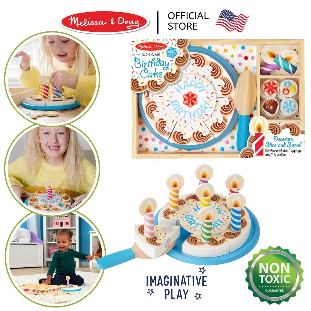 Melissa & Doug Birthday Cake รุ่น 0511 ชุดเค้กวันเกิด แต่งหน้าเค้ก เล่นทำอาหาร