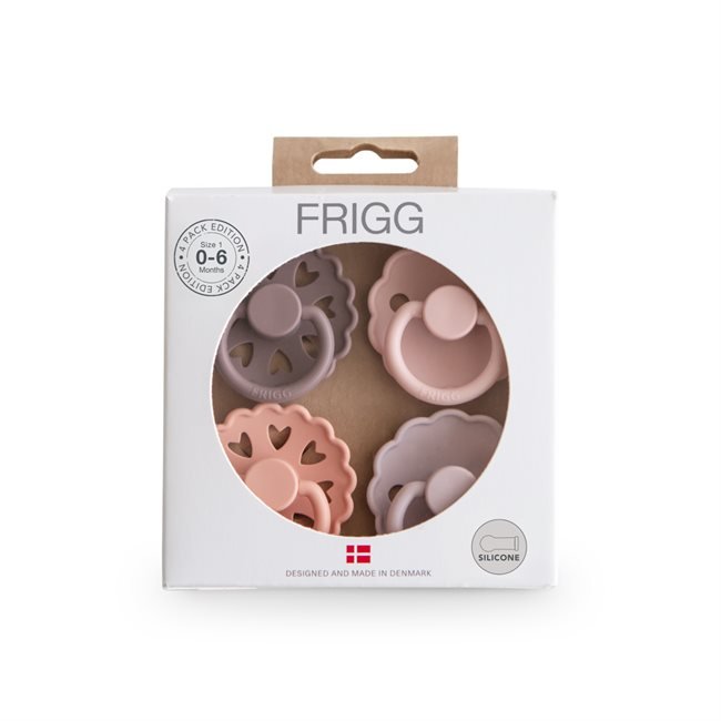 FRIGG Pacifier จุกหลอกเด็ก หัวจุกทรงกลม 4-Pack Combinations (0-6m)