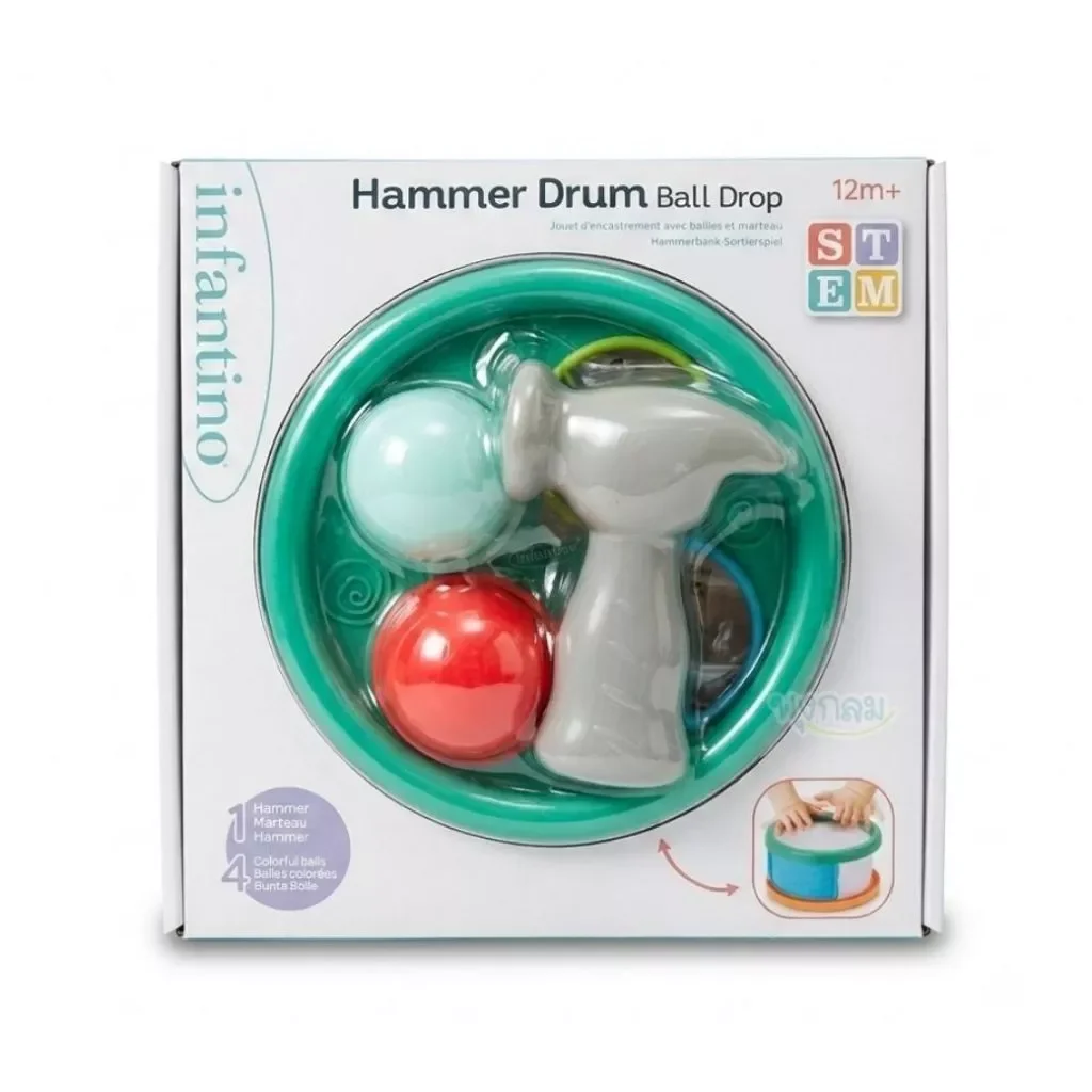 Infantino Hammer Drum Ball Drop ชุดของเล่นลูกบอลและค้อน ของเล่นเสริมพัฒนาการเด็ก