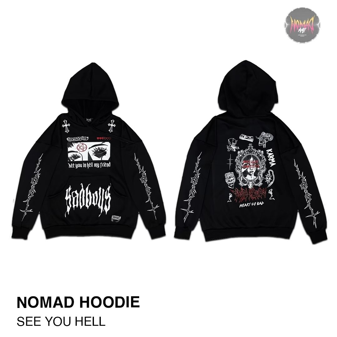 Nomad hoodie black "SEE YOU HELL"