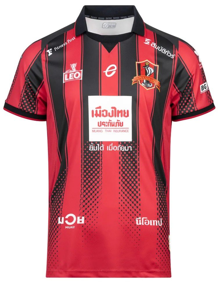 2026 Khon Kaen United Thailand Football Soccer League Jersey Shirt Home Red Black - King Cobra Football Club