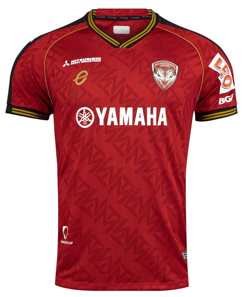 2024-25 Muangthong United Authentic Thailand Football Soccer Thai League Jersey Shirt Home Red Black - Player Version