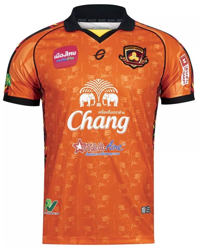 2025-26 Sisaket FC Authentic Thailand Football Soccer Thai League Jersey Shirt Home Black Orange - Player Version