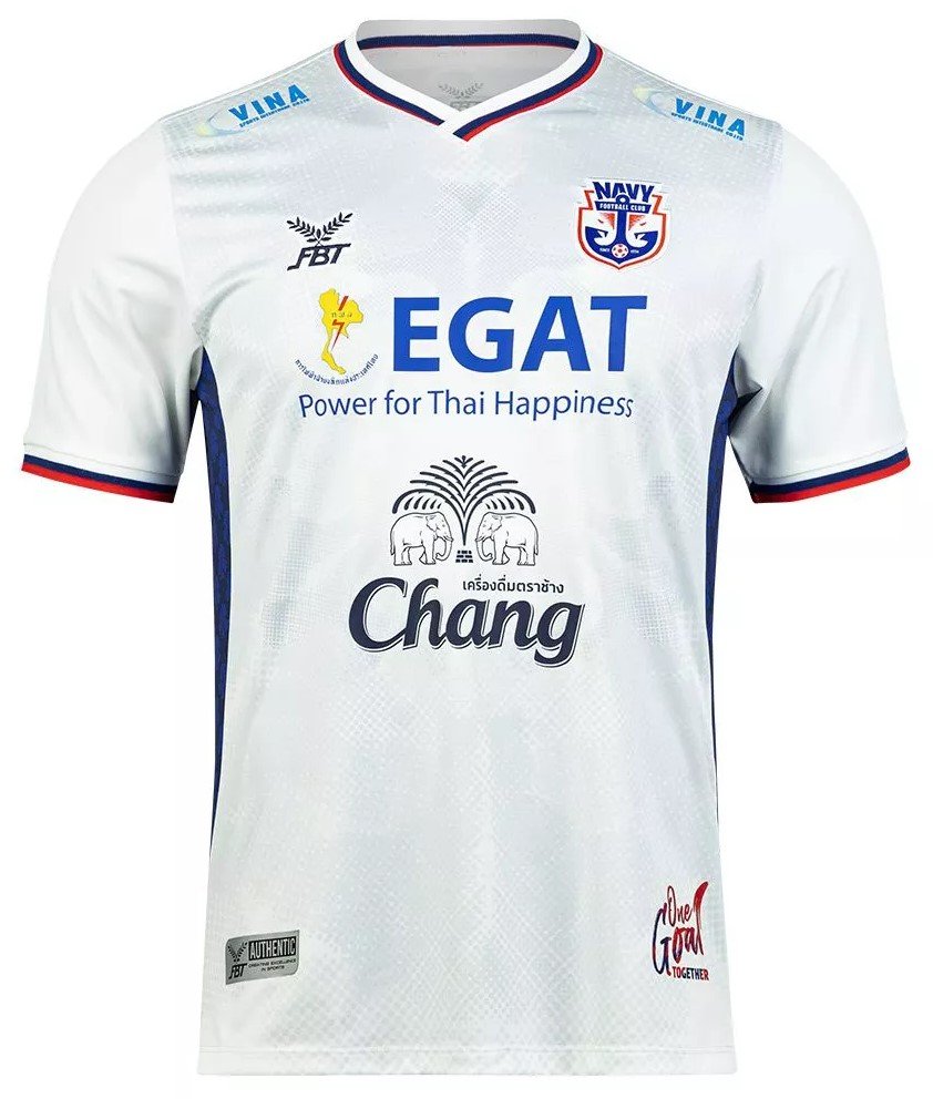2024 - 25 Thai Navy FC Thailand Football Soccer League Jersey Shirt White - Player Edition