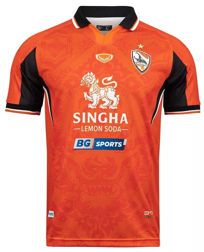 2025-26 SINGHA Chiang Rai United FC Thailand Football Soccer League Jersey Shirt Home Orange - Player Version