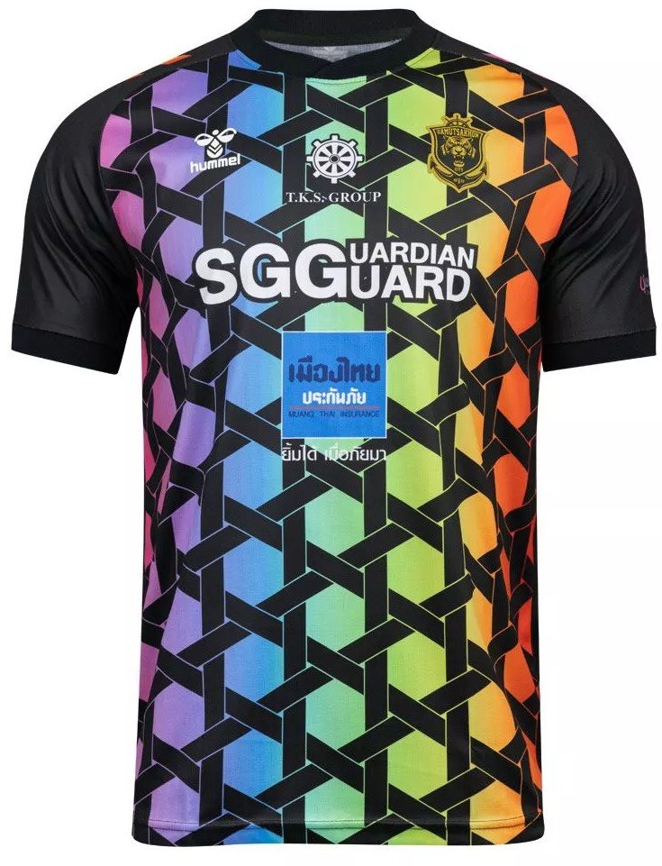 2025-26 Samutsakhon City FC Authentic Thailand Football Soccer League Jersey Goalkeeper Multi Color Black - Player Edition