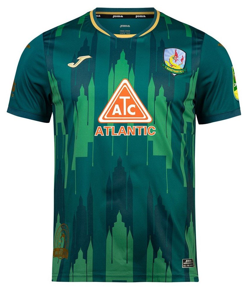 2024-25 Kasetsart FC Authentic Thailand Football Soccer Thai League Jersey Away Green Shirt - Player Version