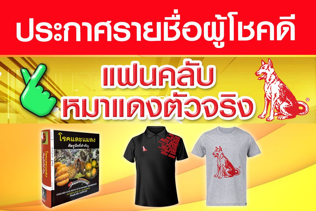 ประกาศรายชื่อผู้โชคดีรายการแฟนคลับหมาแดงตัวจริง ประกาศรายชื่อผู้โชคดีรายการแฟนคลับหมาแดงตัวจริง