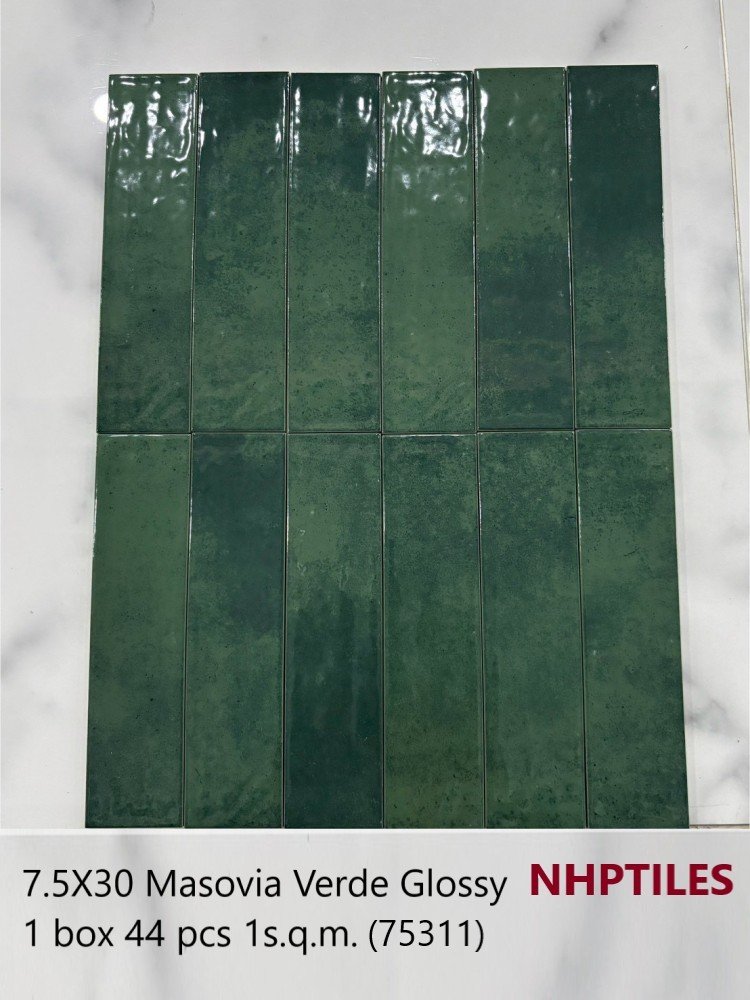 Subway wall tiles 7.5X30 Mosavia verde (75311) Glossy pk44