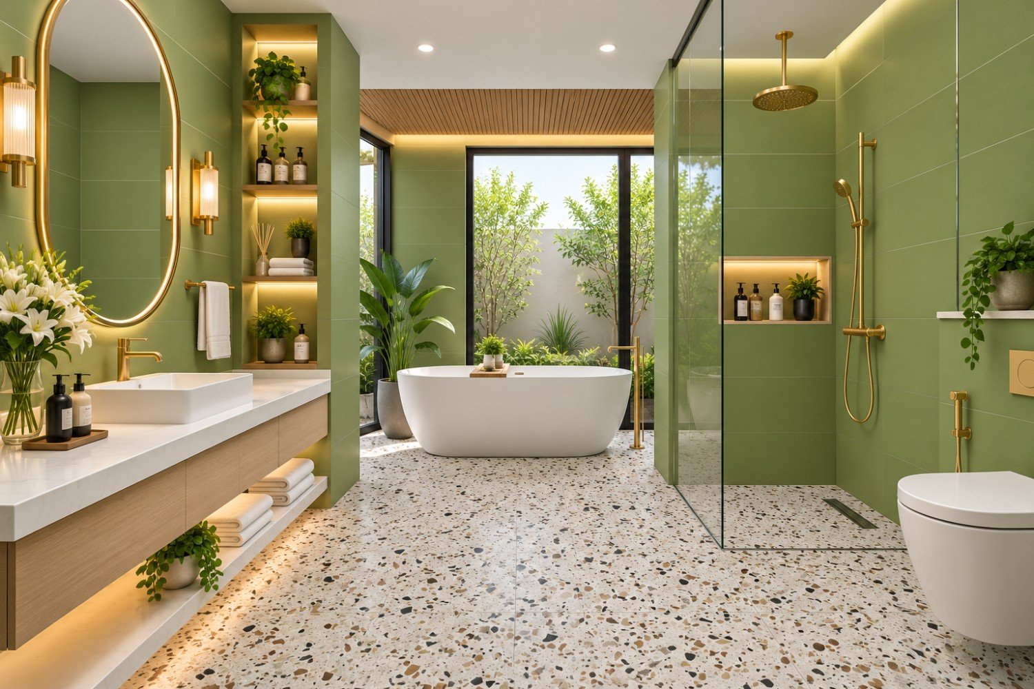 Ceramic Wall Tile 30X60cm. OLIVE GREEN MATTE (W361127)