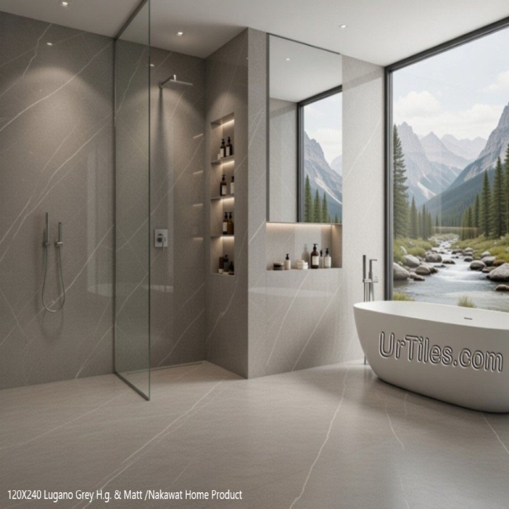 กระเบื้องแผ่นใหญ่ 120x240 Sintered Stone Lugano Grey (Matt)