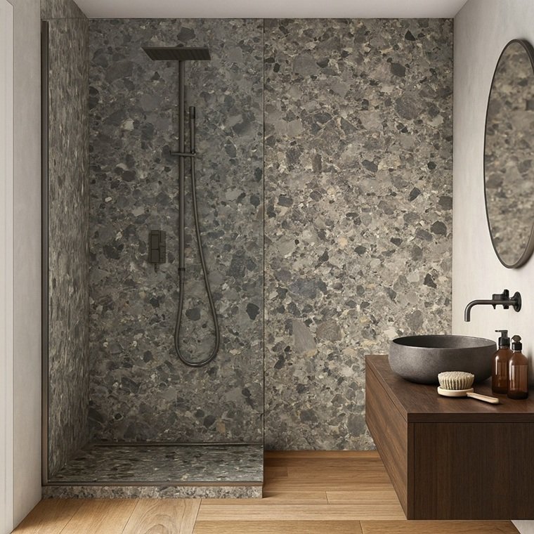กระเบื้อง60x60 ซม.BLD-TERRAZZO SCURO GREY (FT6004) ผิวด้าน