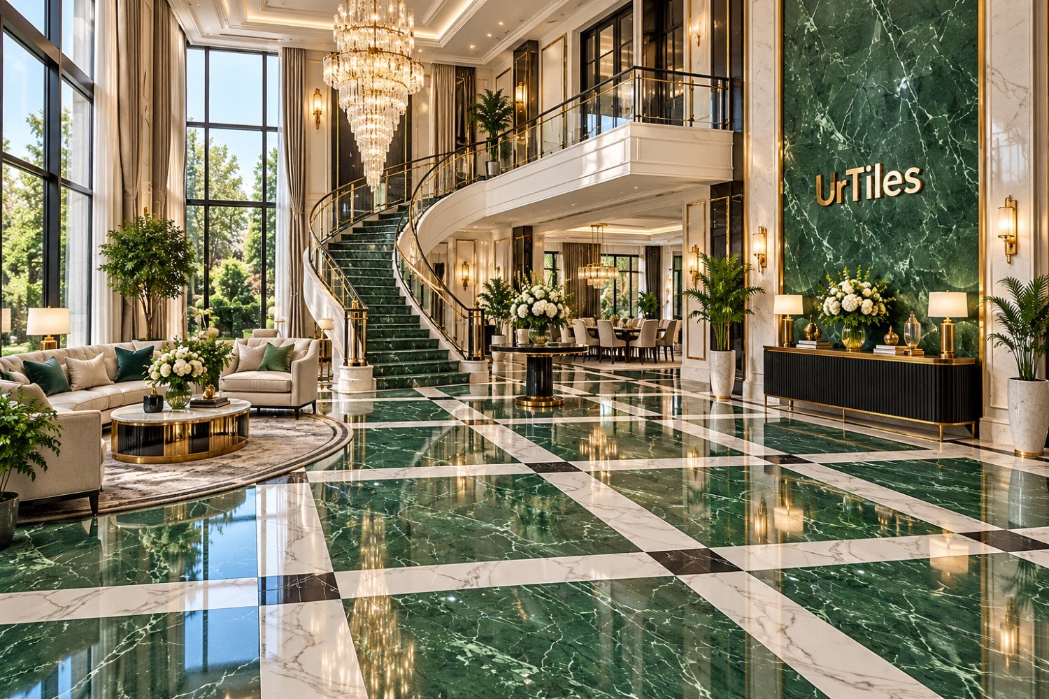 Verde Linea Marble  KGC6060058 60x60 Glossy Porcelain Tile