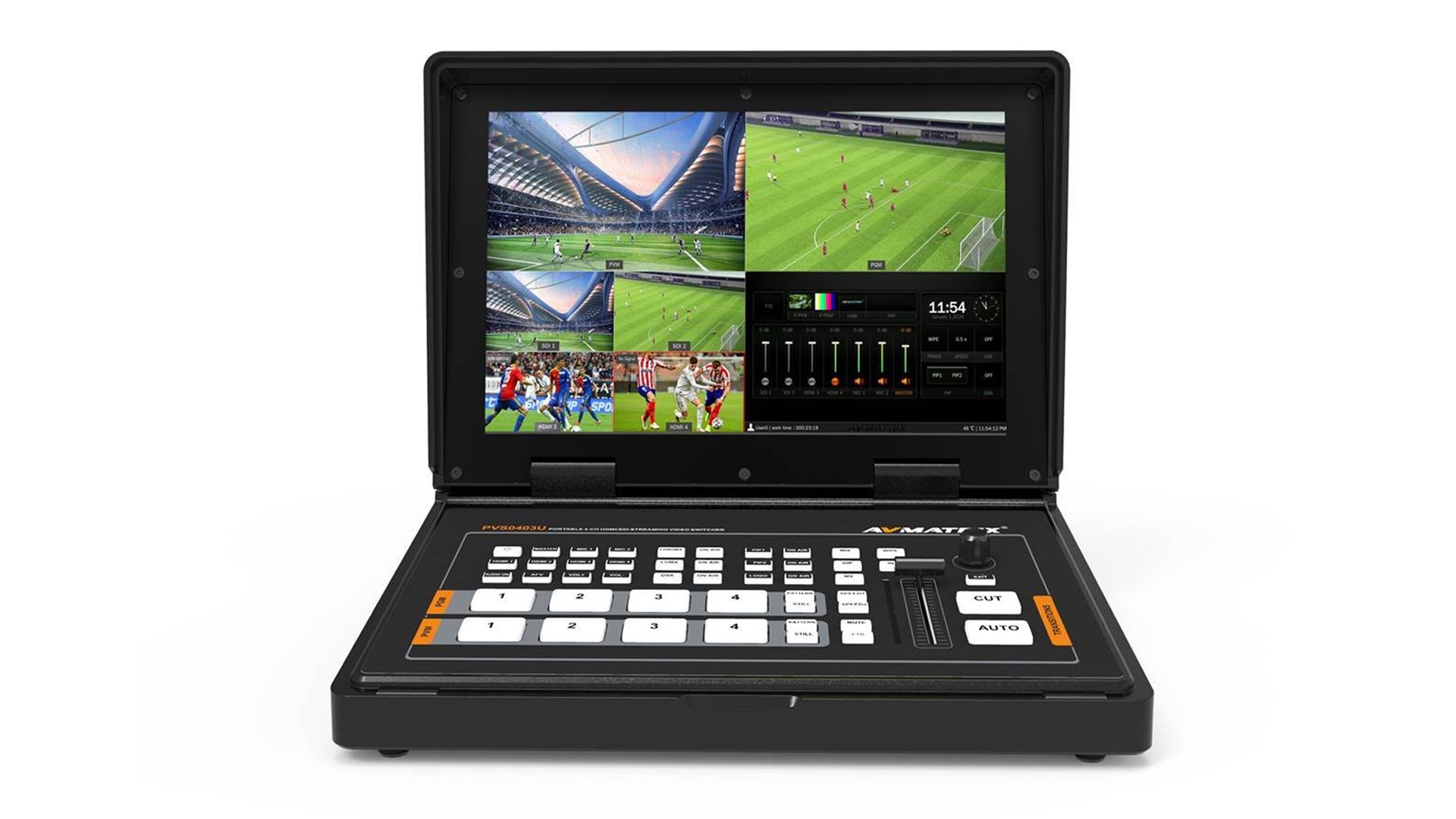 PVS0403U Portable 10.1 inch 4-CH | x2 3G SDI & x2 HDMI Video Switcher