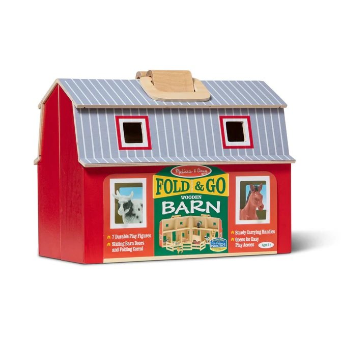 [38x24x19cm+ของเล่น] รุ่น 3700 ชุดบ้านฟาร์มพกพา  Melissa & Doug Fold & Go Barn