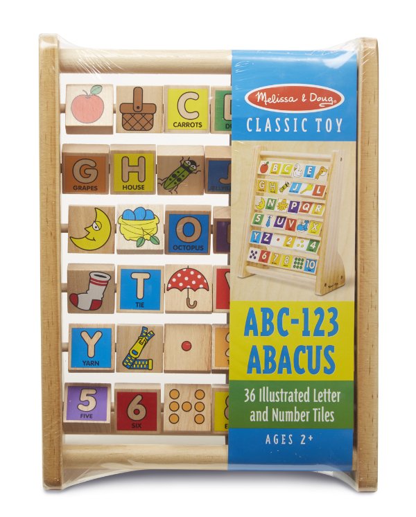 [ไม่มีชิ้นส่วนหลุดได้] รุ่น 9273 เรียนรู้ตัวเลข คำศัพท์ ตัวอักษร Melissa & Doug ABC-123 Abacus