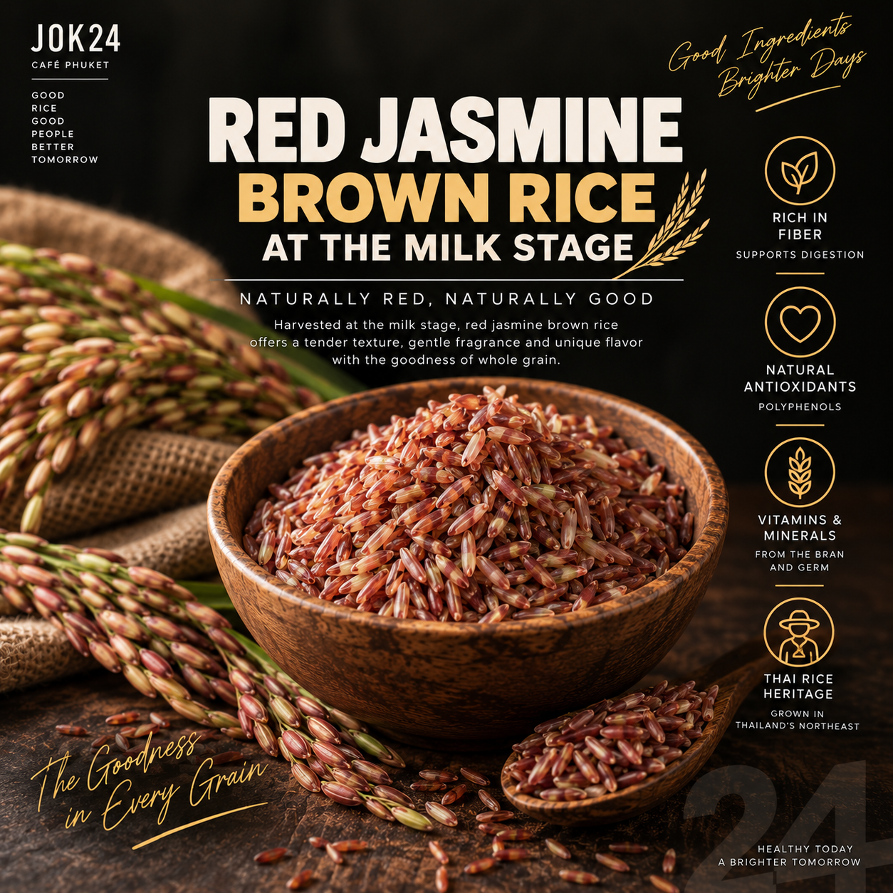 Red Jasmine Brown Rice at the Milk Stage  Naturally Red