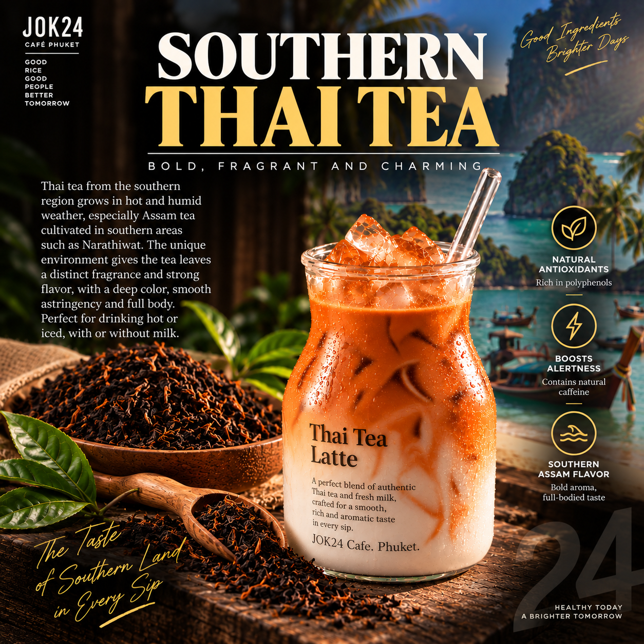Thai Tea from the South  Bold, Fragrant, and Charming