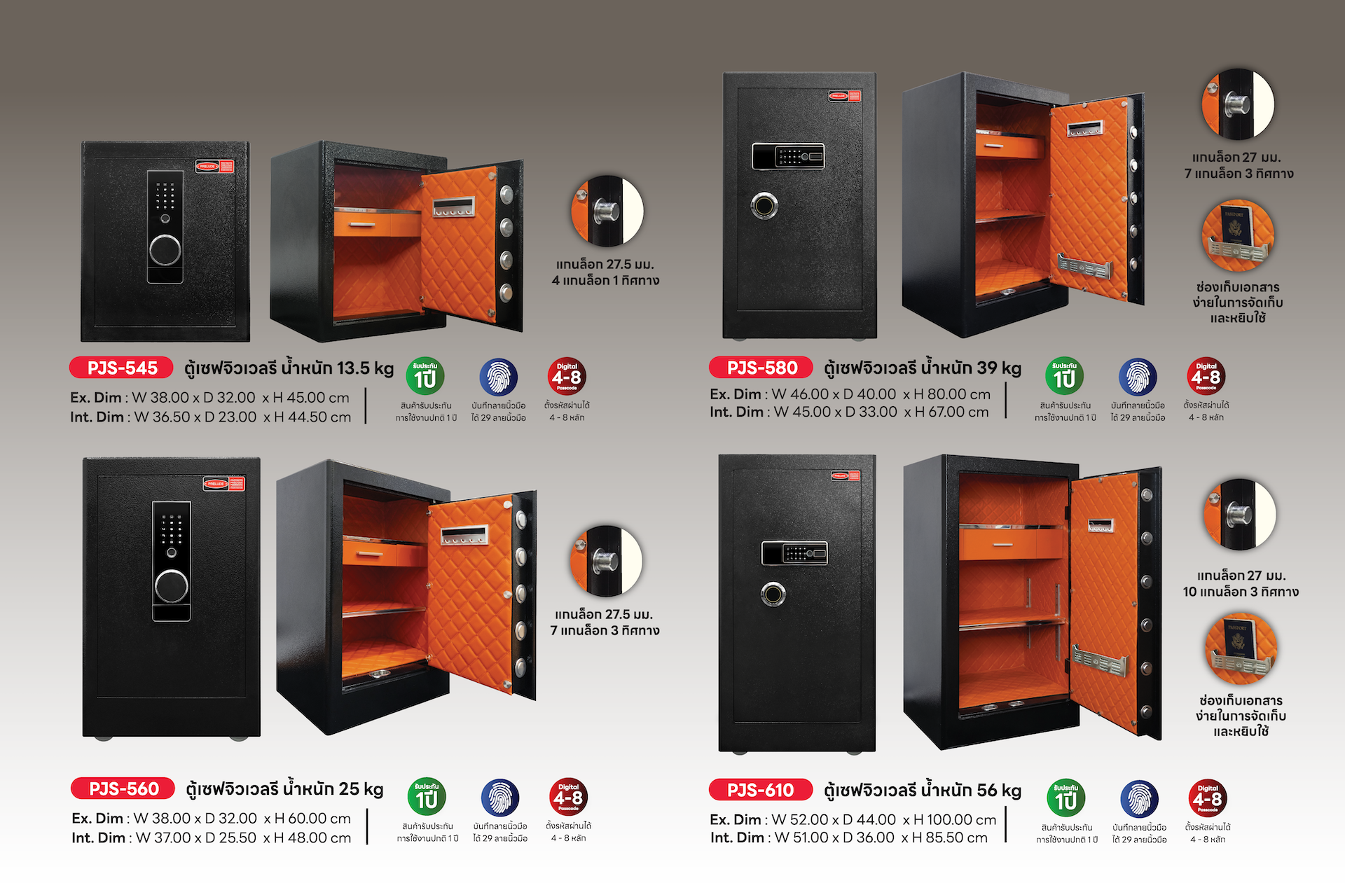 รุ่น ตู้เซฟจิวเวลรี PRELUDE